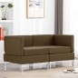Modular-Ecksofas 2 Stk. mit Auflagen Stoff Braun Modular-Ecksofas 2 Stk. mit Auflagen Stoff Braun