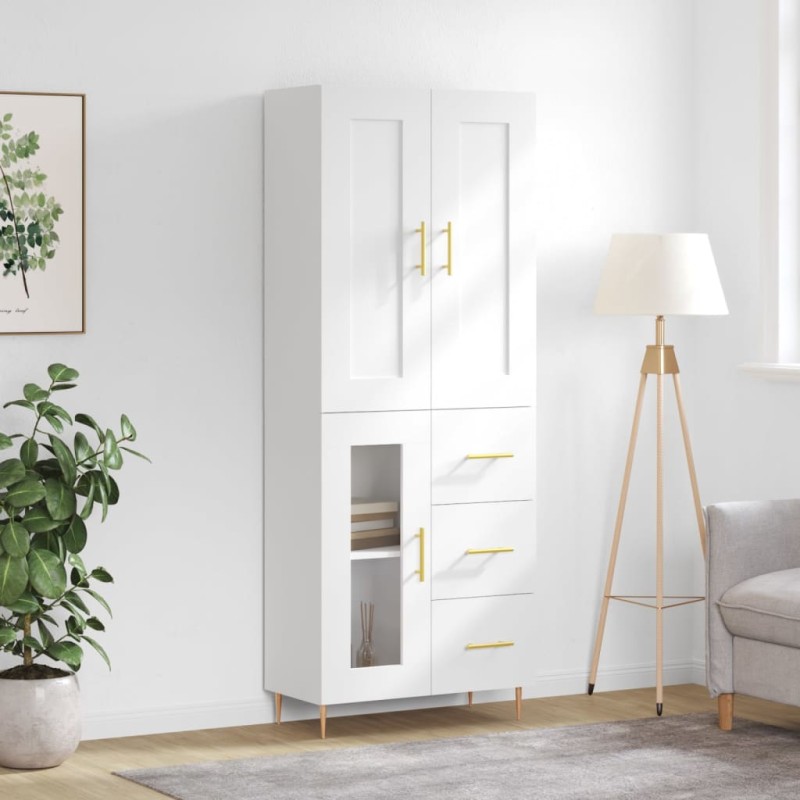 vidaXL Highboard Weiß 69,5x34x180 cm Holzwerkstoff vidaXL Highboard Weiß 69,5x34x180 cm Holzwerkstoff