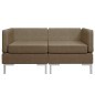Modular-Ecksofas 2 Stk. mit Auflagen Stoff Braun Modular-Ecksofas 2 Stk. mit Auflagen Stoff Braun