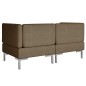 Modular-Ecksofas 2 Stk. mit Auflagen Stoff Braun Modular-Ecksofas 2 Stk. mit Auflagen Stoff Braun