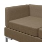 Modular-Ecksofas 2 Stk. mit Auflagen Stoff Braun Modular-Ecksofas 2 Stk. mit Auflagen Stoff Braun