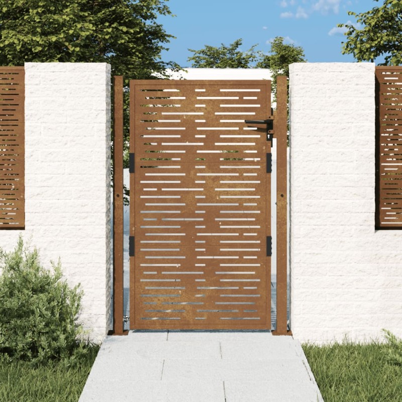 vidaXL Gartentor 105x130 cm Cortenstahl Quadratisches Design vidaXL Gartentor 105x130 cm Cortenstahl Quadratisches Design