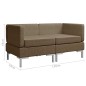 Modular-Ecksofas 2 Stk. mit Auflagen Stoff Braun Modular-Ecksofas 2 Stk. mit Auflagen Stoff Braun