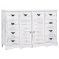 vidaXL Sideboard mit 10 Schubladen Weiß 113 x 30 x 79 cm Holz vidaXL Sideboard mit 10 Schubladen Weiß 113 x 30 x 79 cm Holz