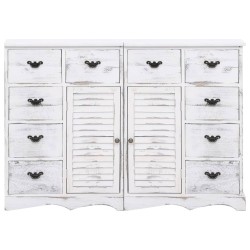 vidaXL Sideboard mit 10 Schubladen Weiß 113 x 30 x 79 cm Holz