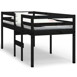vidaXL Hochbett Schwarz 90x190 cm Massivholz Kiefer
