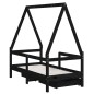 vidaXL Kinderbett mit Schubladen Schwarz 70x140 cm Massivholz Kiefer vidaXL Kinderbett mit Schubladen Schwarz 70x140 cm Massivholz Kiefer