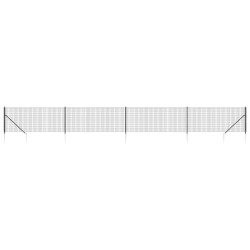 vidaXL Maschendrahtzaun mit Bodenhülsen Anthrazit 1x10 m