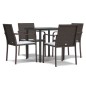 vidaXL 5-tlg. Garten-Essgruppe mit Kissen Poly Rattan und Stahl vidaXL 5-tlg. Garten-Essgruppe mit Kissen Poly Rattan und Stahl