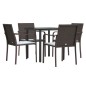 vidaXL 5-tlg. Garten-Essgruppe mit Kissen Poly Rattan und Stahl vidaXL 5-tlg. Garten-Essgruppe mit Kissen Poly Rattan und Stahl