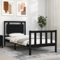 vidaXL Bettgestell mit Kopfteil Schwarz 90x190 cm Massivholz vidaXL Bettgestell mit Kopfteil Schwarz 90x190 cm Massivholz