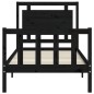 vidaXL Bettgestell mit Kopfteil Schwarz 90x190 cm Massivholz vidaXL Bettgestell mit Kopfteil Schwarz 90x190 cm Massivholz