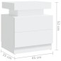 vidaXL Nachttisch Weiß 45x35x52 cm Holzwerkstoff vidaXL Nachttisch Weiß 45x35x52 cm Holzwerkstoff