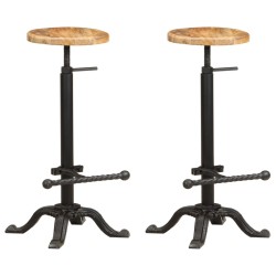 vidaXL Barhocker 2 Stk. Mango Massivholz