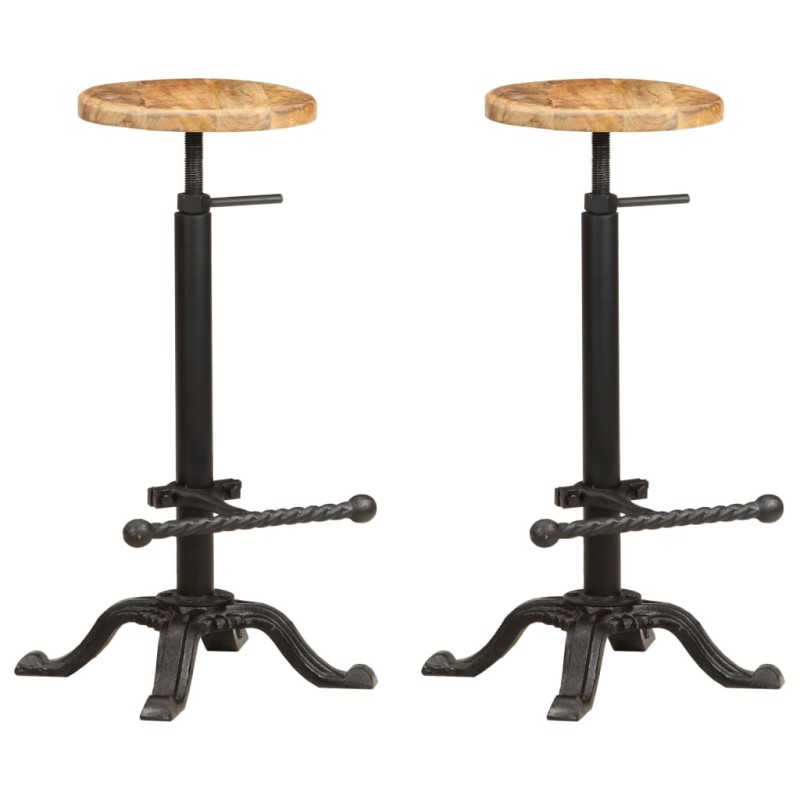vidaXL Barhocker 2 Stk. Mango Massivholz vidaXL Barhocker 2 Stk. Mango Massivholz