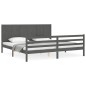 vidaXL Massivholzbett mit Kopfteil Grau 200x200 cm vidaXL Massivholzbett mit Kopfteil Grau 200x200 cm