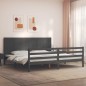 vidaXL Massivholzbett mit Kopfteil Grau 200x200 cm vidaXL Massivholzbett mit Kopfteil Grau 200x200 cm