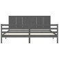 vidaXL Massivholzbett mit Kopfteil Grau 200x200 cm vidaXL Massivholzbett mit Kopfteil Grau 200x200 cm