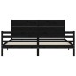 vidaXL Massivholzbett mit Kopfteil Schwarz 200x200 cm