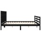 vidaXL Massivholzbett mit Kopfteil Schwarz 200x200 cm
