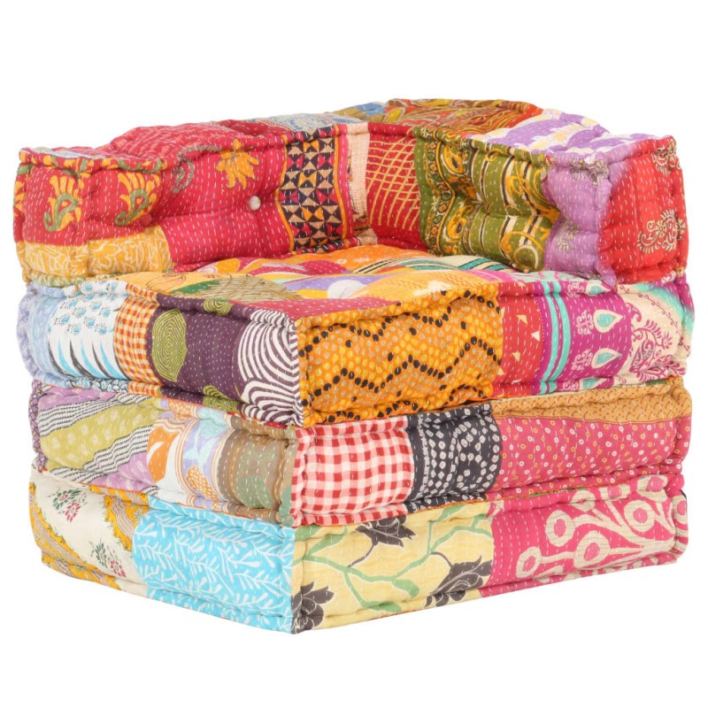vidaXL Modularer Pouf Patchwork Stoff vidaXL Modularer Pouf Patchwork Stoff