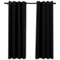 vidaXL Verdunkelungsvorhänge Ösen Leinenoptik 2 Stk. Schwarz 140x175cm vidaXL Verdunkelungsvorhänge Ösen Leinenoptik 2 Stk. Schwarz 140x175cm
