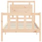 vidaXL Massivholzbett mit Kopfteil 90x190 cm vidaXL Massivholzbett mit Kopfteil 90x190 cm