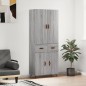 vidaXL Highboard Grau Sonoma 69,5x34x180 cm Holzwerkstoff vidaXL Highboard Grau Sonoma 69,5x34x180 cm Holzwerkstoff