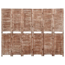vidaXL 6-tlg. Raumteiler Braun 210x165 cm Massivholz Paulownia