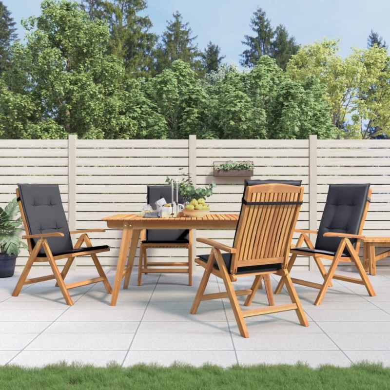 vidaXL Gartenstühle mit Kissen 4 Stk. Massivholz Teak vidaXL Gartenstühle mit Kissen 4 Stk. Massivholz Teak