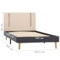 Bettgestell mit LED Cremeweiß und Dunkelgrau Stoff 100 x 200 cm Bettgestell mit LED Cremeweiß und Dunkelgrau Stoff 100 x 200 cm