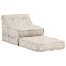 vidaXL Modularer Pouf Beige Stoff 