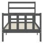 vidaXL Massivholzbett mit Kopfteil Grau 90x200 cm vidaXL Massivholzbett mit Kopfteil Grau 90x200 cm