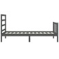 vidaXL Massivholzbett mit Kopfteil Grau 90x200 cm vidaXL Massivholzbett mit Kopfteil Grau 90x200 cm