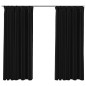 vidaXL Verdunkelungsvorhänge mit Haken Leinenoptik 2 Stk. 140x175 cm vidaXL Verdunkelungsvorhänge mit Haken Leinenoptik 2 Stk. 140x175 cm