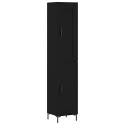 vidaXL Highboard Schwarz 34,5x34x180 cm Holzwerkstoff