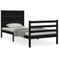 vidaXL Massivholzbett mit Kopfteil Schwarz 90x200 cm vidaXL Massivholzbett mit Kopfteil Schwarz 90x200 cm