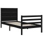 vidaXL Massivholzbett mit Kopfteil Schwarz 90x200 cm vidaXL Massivholzbett mit Kopfteil Schwarz 90x200 cm