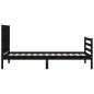 vidaXL Massivholzbett mit Kopfteil Schwarz 90x200 cm vidaXL Massivholzbett mit Kopfteil Schwarz 90x200 cm