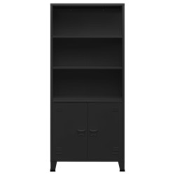 vidaXL Bücherregal im Industrie-Stil Schwarz 80x32x180 cm Stahl