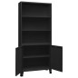 vidaXL Bücherregal im Industrie-Stil Schwarz 80x32x180 cm Stahl vidaXL Bücherregal im Industrie-Stil Schwarz 80x32x180 cm Stahl