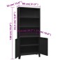 vidaXL Bücherregal im Industrie-Stil Schwarz 80x32x180 cm Stahl vidaXL Bücherregal im Industrie-Stil Schwarz 80x32x180 cm Stahl