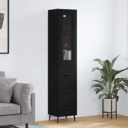 vidaXL Highboard Schwarz 34,5x34x180 cm Holzwerkstoff