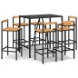 vidaXL 7-tlg. Gartenbar-Set Schwarz Poly Rattan & Massivholz Akazie vidaXL 7-tlg. Gartenbar-Set Schwarz Poly Rattan & Massivholz Akazie