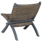 Relaxstuhl Grau Natur Kubu-Rattan und Massivholz Mahagoni Relaxstuhl Grau Natur Kubu-Rattan und Massivholz Mahagoni