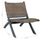 Relaxstuhl Grau Natur Kubu-Rattan und Massivholz Mahagoni Relaxstuhl Grau Natur Kubu-Rattan und Massivholz Mahagoni