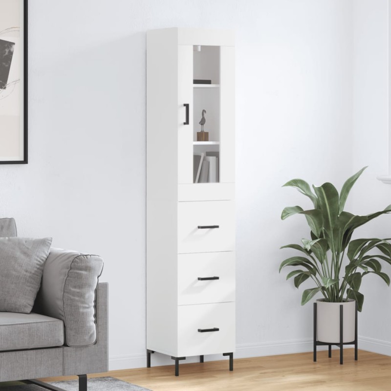 vidaXL Highboard Weiß 34,5x34x180 cm Holzwerkstoff vidaXL Highboard Weiß 34,5x34x180 cm Holzwerkstoff