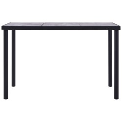 vidaXL Esstisch Schwarz und Betongrau 160 x 80 x 75 cm MDF