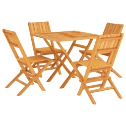 vidaXL 5-tlg. Garten-Essgruppe Massivholz Teak