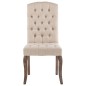 Esszimmerstühle 2 Stk. Beige Leinenoptik Stoff Esszimmerstühle 2 Stk. Beige Leinenoptik Stoff
